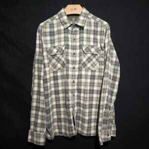 Kuhl #7186 Men's Dillingr Flannel - Gray Beige Plaid - Sz M*